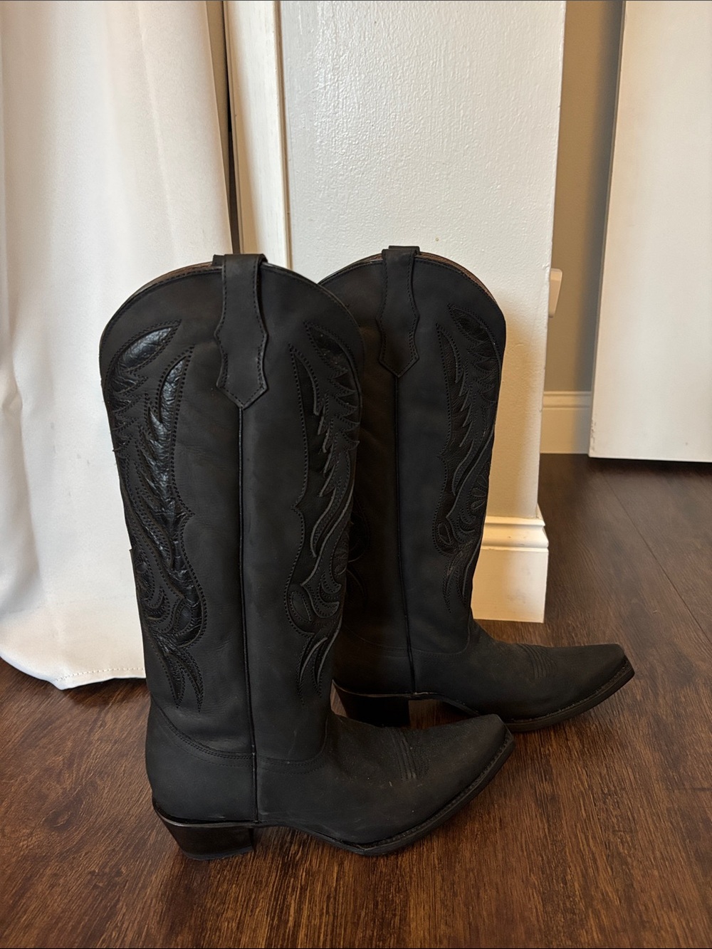 Circle G Black Embroidered Over-the-Knee Western Boots - Picture 2 of 5